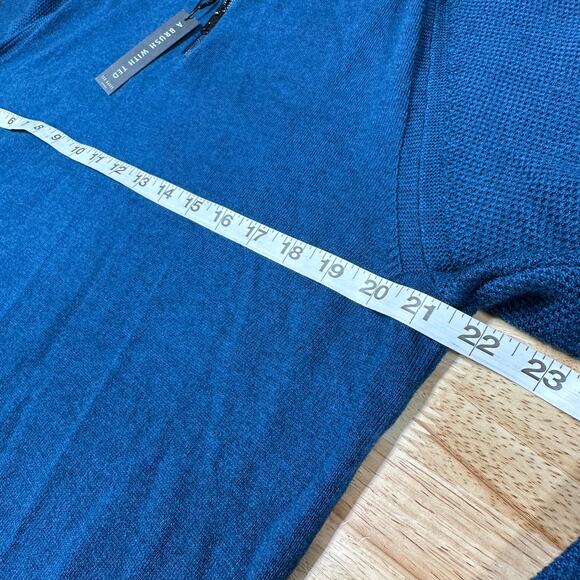 Ted Baker NWT Lostit Long Sleeve Half Zip Funnel Neck Sweater Size 4 (US L) Blue - Picture 10 of 11